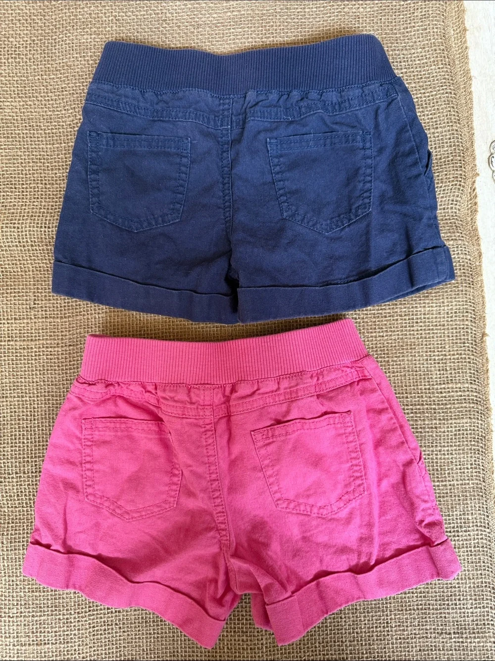 Gymboree Navy and Pink Girls' Pull-On Shorts Set